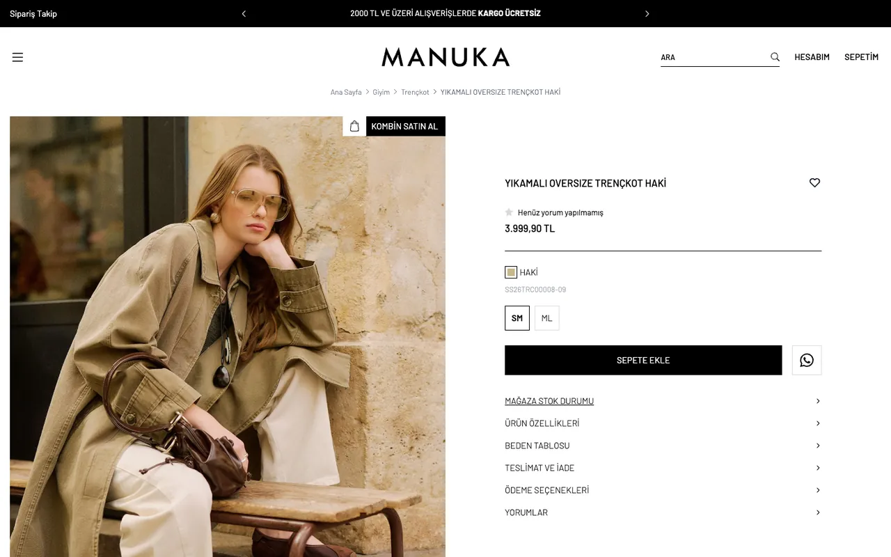 Manuka ürün sayfası
